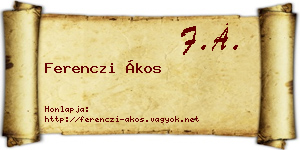 Ferenczi Ákos névjegykártya