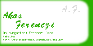 akos ferenczi business card